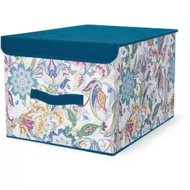 Кофр для хранения Hausmann 30х40х25 см, синий/принт