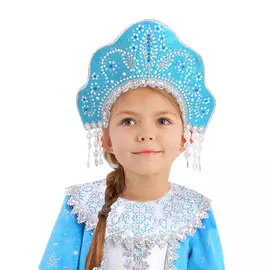 Кокошник голубой Батик Сударушка