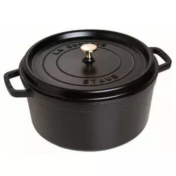 Кокот круглый Staub чёрный 26 см, 5,2 л