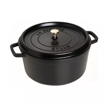 Кокот Staub круглый чёрный 24 см, 3,8 л