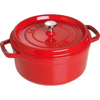 Кокот Staub круглый вишнёвый 24 см, 3,8 л
