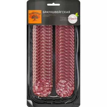 Колбаса Малаховский МК Брауншвейгская сырокопченая, 100 г