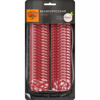 Колбаса Малаховский МК Великорусская сырокопченая, 100 г