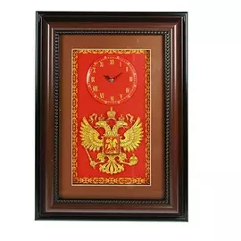 Коллаж-часы Русские подарки 3D Герб 30х42см