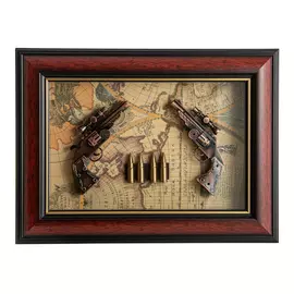 Коллаж декоративный Русские Подарки Пистоли 37х27см