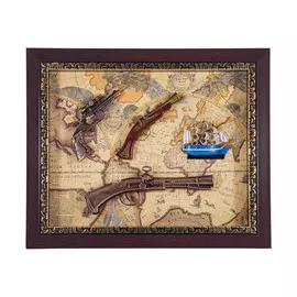 Коллаж декоративный Русские подарки Пистоли 47х37см