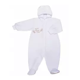Комбинезон Lucky Child Ангелочки с капюшоном из велюра белый 74-80
