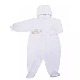 Комбинезон Lucky Child Ангелочки с капюшоном из велюра белый