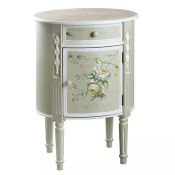 Комод Glasar с ящиком и дверцей светло-зеленый 51х41х71 см