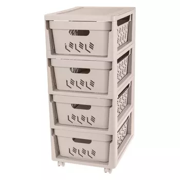 Комод Эконова Deluхe светло-бежевый 300х385х690 мм