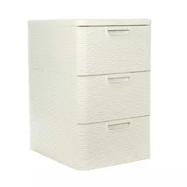 Комод Элластик-Пласт "плетенка" 3х-секционный светло-бежевый