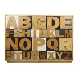 Комод Этажерка Alphabeto Birch черно-белый AL-01/2ETG/2