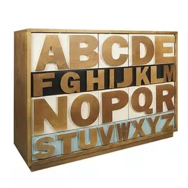 Комод Этажерка Alphabeto Birch голубой AL-01/1ETG/2