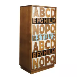 Комод Этажерка Alphabeto Birch голубой AN-09/1ETG/4