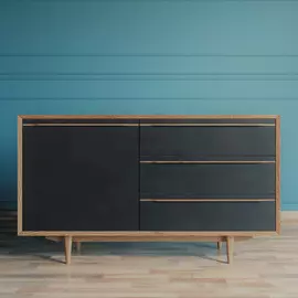 Комод Этажерка Bruni с ящиками и дверкой BR-02BL