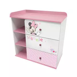 Комод Polini kids Disney baby 5090 "Минни Маус-Фея" , с 3 ящиками, белый-розовый 90х90х50