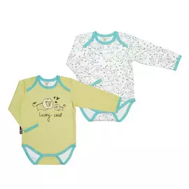Комплект боди Lucky Child с длинным рукавом Зоопарк 3 шт желтый