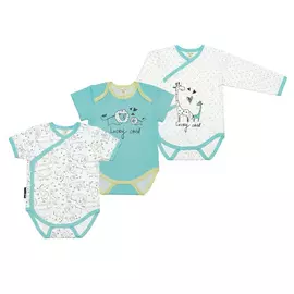 Комплект боди Lucky Child Зоопарк 3 шт бирюзовый
