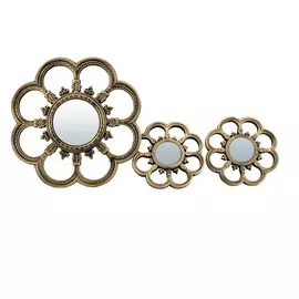 Комплект декоративных зеркал "Анже", бронза, 3шт, 35 см, 20 см, D зеркала 12см, D зеркала 6.5 см