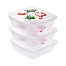 Комплект контейнеров Phibo Fresco для холодильника и микроволновой печи 3х0,5 л