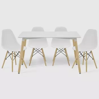 Комплект Langfang Грейс стол + 4 стула Оливия белый