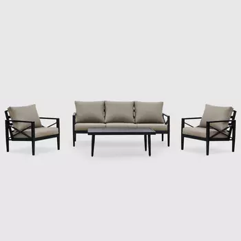 Комплект мебели Greenpatio чёрный с бежевым 4 предмета