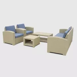 Комплект мебели LF стол+софа 3-х местная+2 кресла+тумбочка серый