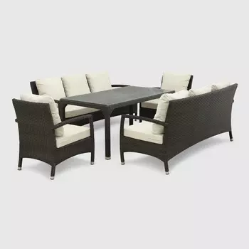 Комплект мебели Ns Rattan Shafran чёрный с белым 5 предметов