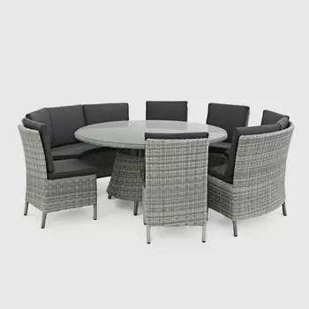 Комплект мебели Yuhang из искусственного ротанга серый 7 предметов