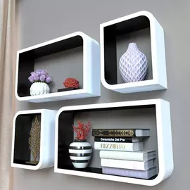 Комплект полок Qwerty Мадрид белый/черный