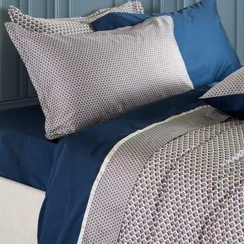 Комплект постельного белья Cogal Revolution белый с коричневым и синим Евро