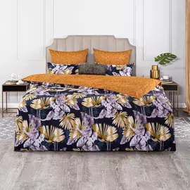 Комплект постельного белья Estia Мускато оранжевый с синим Семейный/дуэт