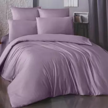 Комплект постельного белья La Besse Премиум Сатин сливовый Семейный