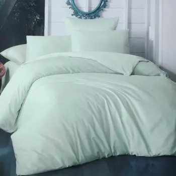 Комплект постельного белья La Besse Сатин светло-зеленый Евро