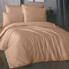 Комплект постельного белья La Besse Премиум Сатин бежевый Полуторный