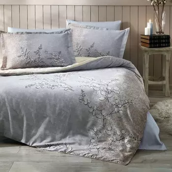 Комплект постельного белья Ozdilek евро pastoral blue brise azul сатин