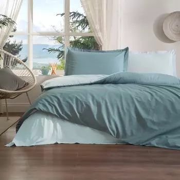 Комплект постельного белья Ozdilek Полуторный maldiv-aqua сатин голубой