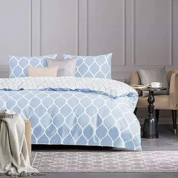 Комплект постельного белья Prime Prive Харди Двуспальный голубой