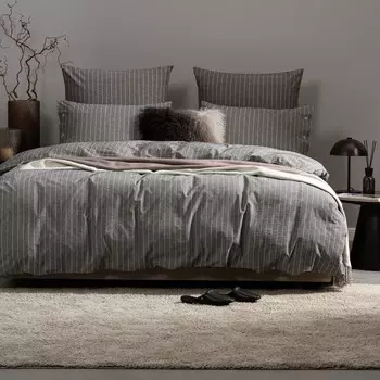 Комплект постельного белья Prime Prive Вальбо серый/белый Двуспальный евро