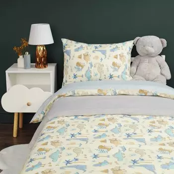 Комплект постельного белья Siberia динозавр желтый Подростковый