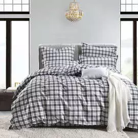 Комплект постельного белья Sofi De Marko Астерий белый с чёрным Евро