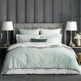 Комплект постельного белья Togas Арамея белый с зелёным Кинг сайз