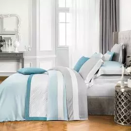 Комплект постельного белья Togas Эдем голубой с белым Двуспальный евро