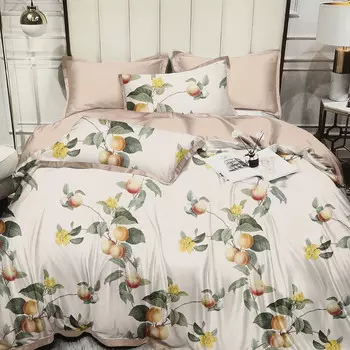 Комплект постельного белья Wonne Traum Elegance Apple garden cream Двуспальный