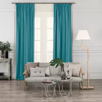 Комплект штор Daily by T Вилен голубой 200х270 см 2 предмета