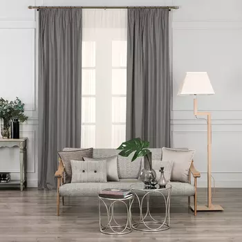 Комплект штор Daily by T Вилен светло-серый 200х270 см 2 предмета