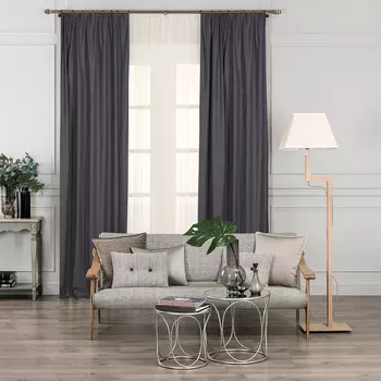 Комплект штор Daily by T Вилен тёмно-серый 200х270 см 2 предмета