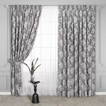 Комплект штор с подхватами Togas Бриали серый 260x275 см