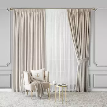 Комплект штор с подхватами Togas Роверо экрю 280x300 см 4 предмета