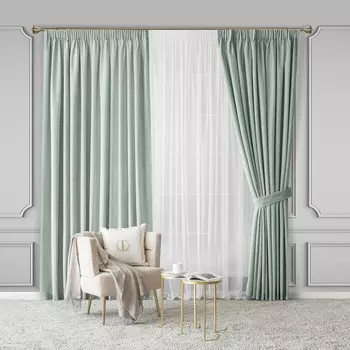 Комплект штор с подхватами Togas Роверо мятный 280x300 см 4 предмета